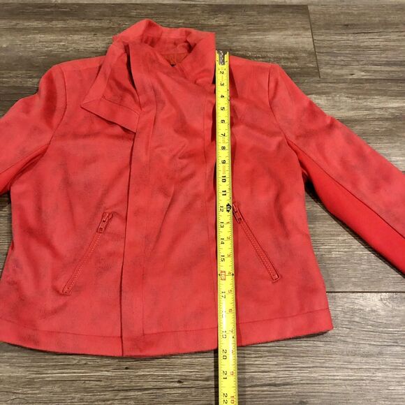 Rock & Republic Biker Moto Jacket 10 Red Lightweight Zipper Pockets - Picture 9 of 12
